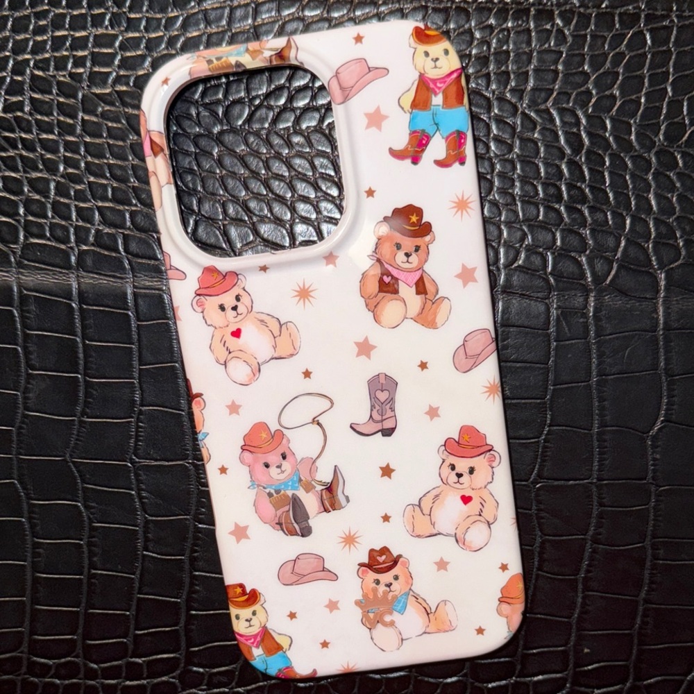 Velvet Caviar white brown Cowboy  teddy Bear IPHONE 16 PRO Case